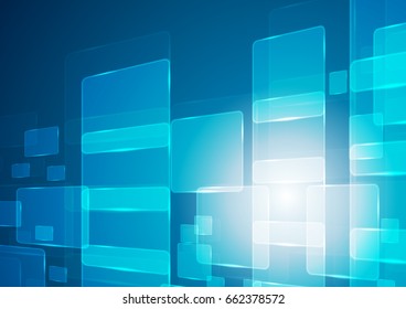 Bright blue geometric motion abstract background. Tech corporate vector design