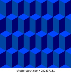 Bright blue geometric seamless pattern. Vector illustration