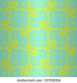 Bright blue geometric seamless pattern in greek style. Retro decor. Bright, graphical design for textile, curtain, surface or other purpose. Vector background. Knotty puzzle repeatable backdrop.