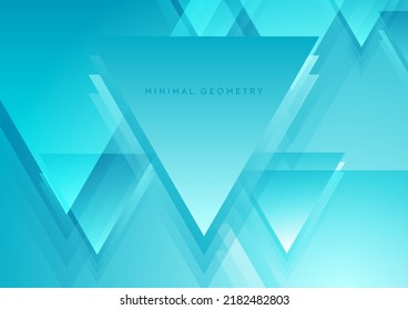 Fondo tecnológico geométrico azul brillante con triángulos brillantes. Diseño de vectores