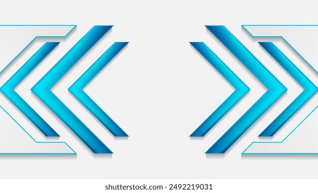Hellblaue glänzende Pfeile abstrakter technischer geometrischer Hintergrund. Vektorgrafik Grafikdesign
