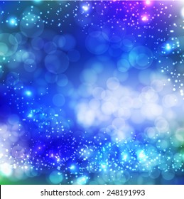 Bright blue glowing background. Vector EPS 10 illustration.