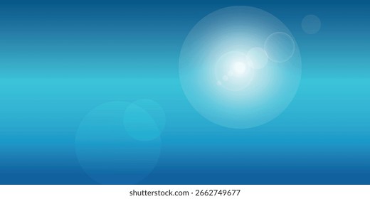 Bright Blue Gradient Background with Lens Flare and Light Bokeh Effect, Ideal For Technology or Abstract Design, Gradient, Abstract, Light, Blue, Background.