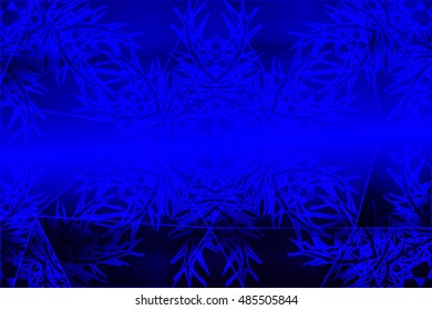 Bright blue gradient background with snowflakes. Vector illustration. For greeting card, design, new year and christmas wallpaper