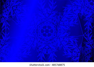 Bright blue gradient background with snowflakes. Vector illustration. For greeting card, design, new year and christmas wallpaper