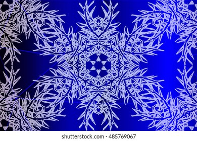 Bright blue gradient background with snowflakes. Vector illustration. For greeting card, design, new year and christmas wallpaper