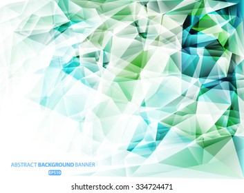 Bright blue and green  polygon abstract background.