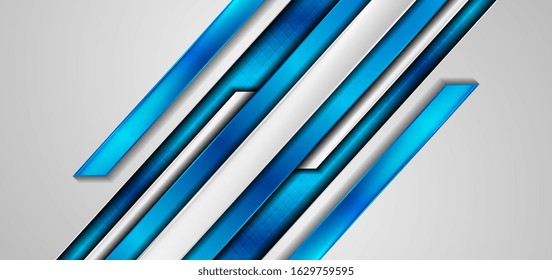 Hellblauer und grauer abstrakter Technologie-Unternehmenshintergrund mit glänzenden Streifen. Vektordesign