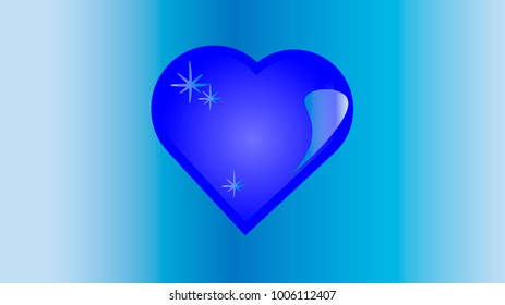
bright blue heart vector illustration