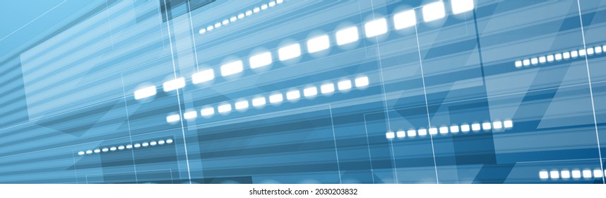 Bright blue hi-tech abstract modern background. Geometric vector banner design