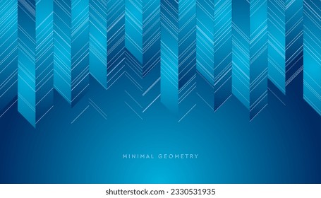 Hellblauer, geometrischer abstrakter High-Tech-Hintergrund mit Linien. minimales Vektordesign
