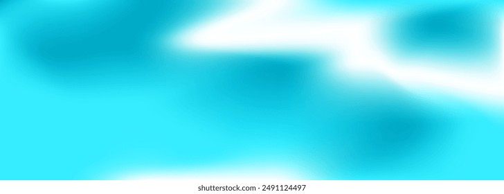 Bright blue holographic background. Abstract blue liquid gradient creative banner. Blurred soft blend color gradation minimalist background. Vector illustration.