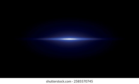 Bright blue horizontal light streak emitting a glow against a dark background, creating a sci-fi effect