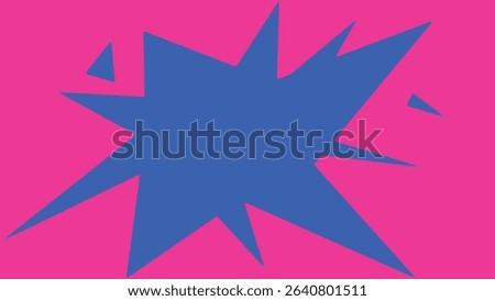 Bright blue jagged explosion shape centered on a hot pink backdrop, ideal for bold pop art and eye-catching modern design themes.