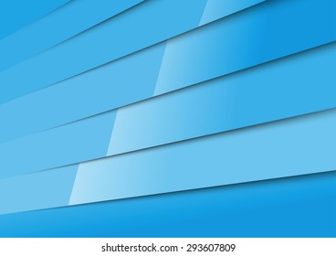 Bright blue layered abstract modern background template. Vector illustration