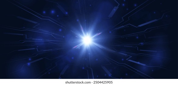 Efecto de luz azul brillante. Brillante destello de lente. Efecto de resplandor azul. Bengalas estrelladas con reflejos brillantes. Efecto de luz de destello de lente brillante hermoso. Vector 10 EPS	
