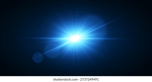 Luz azul brillante que