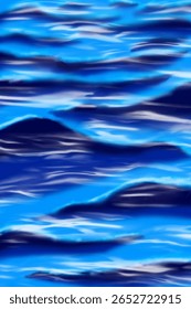Bright blue liquid texture with glossy wave reflections. Great for aquatic themes, pool designs, or refreshing ads.