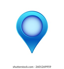 Bright blue location pin with gradient shade, commonly used in map and navigation applications.