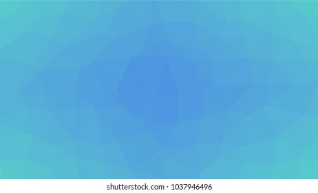 Bright blue low polygonal crystal background. Triangular polygon  pattern. Low poly vector illustration. Low polygonal backdrop