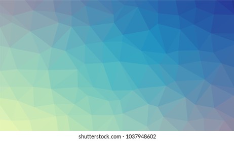 Bright blue low polygonal crystal background. Triangular polygon  pattern. Low poly vector illustration. Low polygonal backdrop