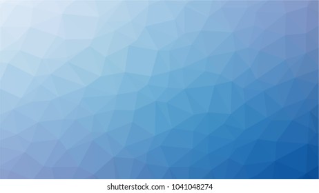 Bright blue low polygonal crystal background. Triangular polygon  pattern. Low poly vector illustration. Low polygonal backdrop