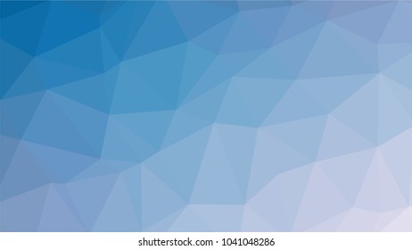 Bright blue low polygonal crystal background. Triangular polygon  pattern. Low poly vector illustration. Low polygonal backdrop
