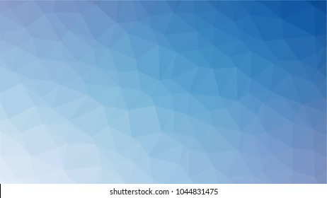 Bright blue low polygonal crystal background. Triangular polygon  pattern. Low poly vector illustration. Low polygonal backdrop