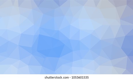 Bright blue low polygonal crystal background. Triangular polygon  pattern. Low poly vector illustration. Low polygonal backdrop