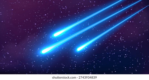 Meteor Shower In Outer Space Vector Art & Graphics | freevector.com