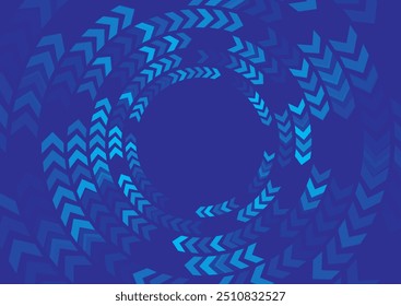 Fondo geométrico abstracto de los Elementos de las flechas circulares mínimas azules brillantes. Diseño de tecnología de Vector
