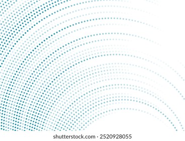 Bright blue minimal circular dotted lines abstract background. Geometric concept vector design