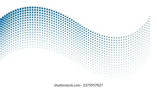 Fondo abstracto de líneas punteadas azul brillante mínimo. Diseño vectorial de ondas geométricas