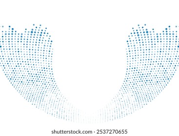 Fondo abstracto de ondas punteadas mínimas azules brillantes. Diseño geométrico del Vector del semitono del concepto