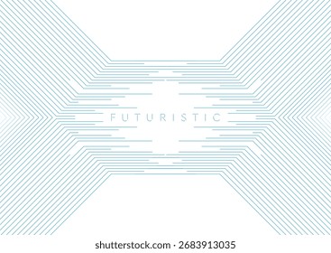 Bright blue minimal lines abstract futuristic technology background. Vector digital art design