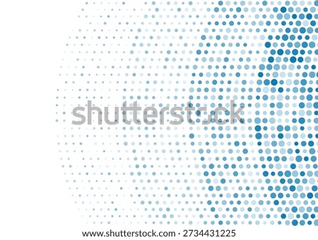 Bright blue minimal wavy dotted lines abstract background. Geometric curved waves concept vector design