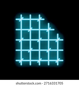 Las barras de neón azul brillante de la prisión están brillando sobre un fondo negro