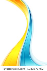 Hellblauer und orangefarbener abstrakter Wellenhintergrund. Vektordesign