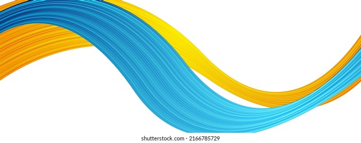 El fondo abstracto de las elegantes olas es azul y naranja vivos. Diseño de pancartas vectoriales