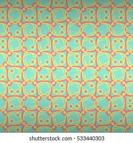 Bright blue ornamental seamless pattern background in tribal style.