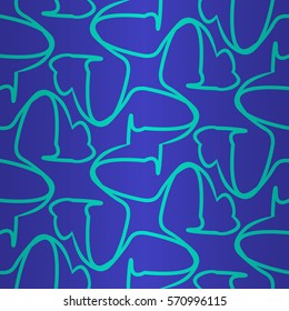 Bright blue ornamental seamless pattern in big data style. Actual motif. Plain mosaic repeatable backdrop. Vector background. Bright, graphic design for banner, ads, curtain or other purpose.