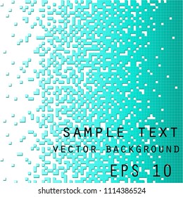 Bright blue pattern of geometric shapes. Background of squares, rectangles and pixels.

Booklet, brochure, poster, design for business. Stock vector. Text.