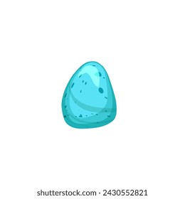 Estilo plano de piedra azul brillante, ilustración vectorial aislada sobre fondo blanco. Elemento de diseño decorativo, pequeña piedra lisa de la playa, textura abstracta
