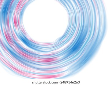 Bright blue pink smooth glossy wavy circles on white background. Vector illustration