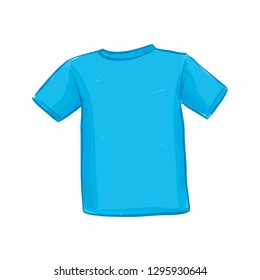 Bright Blue Plain T-shirt Vector Illustration
