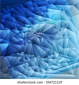 Bright blue  polygon abstract background.