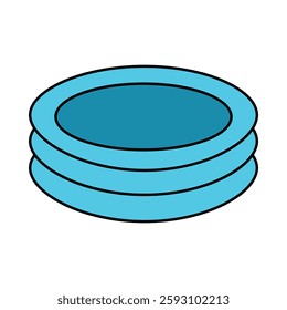 Bright blue pool set up for summer fun and relaxation