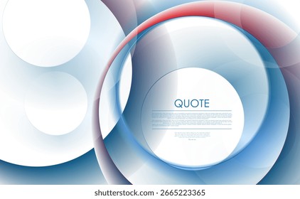Círculos abstractos lisos brillantes azules y rojos sobre el fondo blanco. Concepto geométrico de diseño de Vector