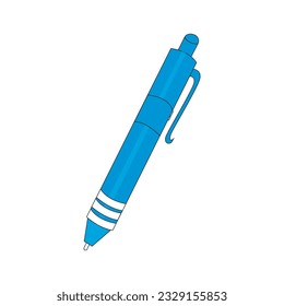 Bright Blue Retractable Ballpoint Pen