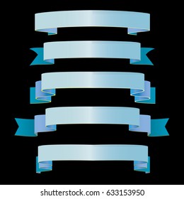 Bright blue ribbons collection vector